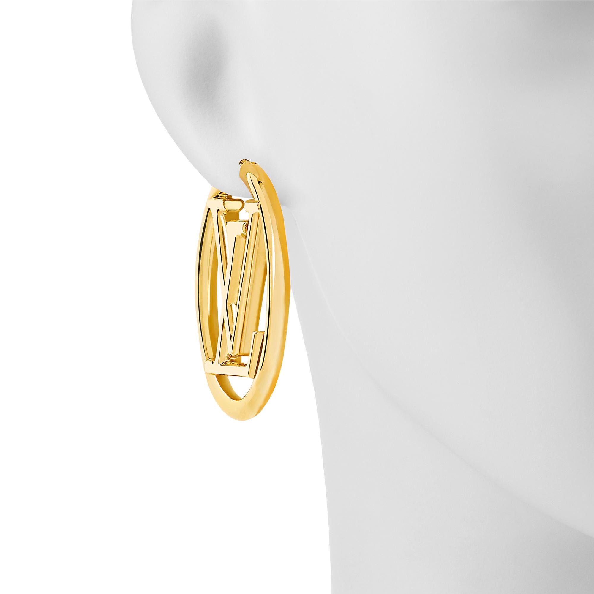 Louis vuitton clearance monogram hoop earrings